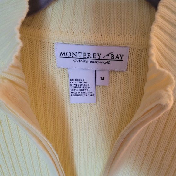 Classic Cardigan Zippered Yellow Sweater Medium (309) - Picture 4 of 4